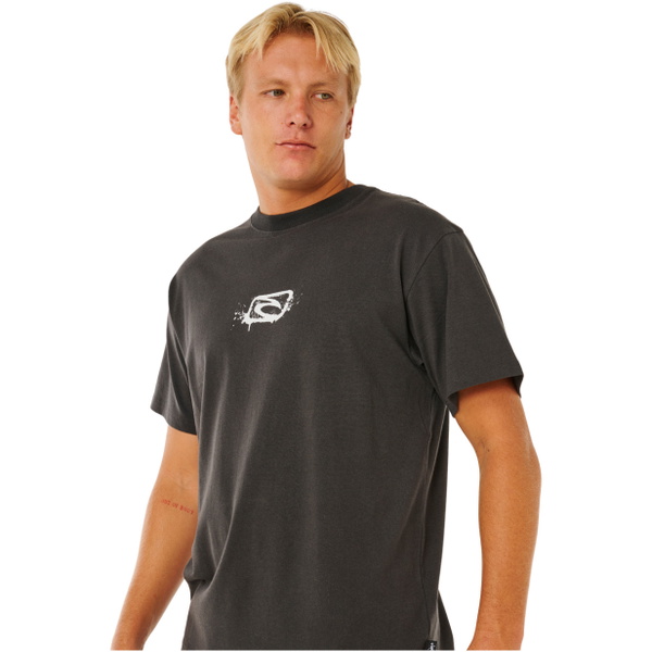 2026 Rip Curl Mens Medina Inner Vision Spray Tee 0XEMTE - Washed Black